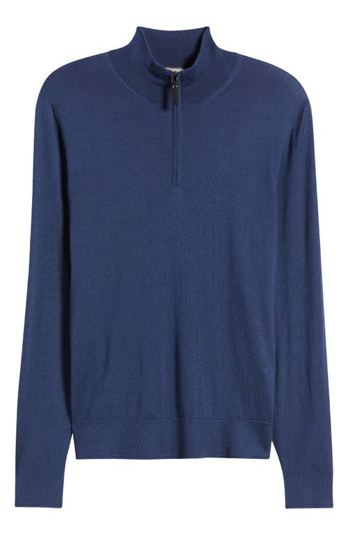 Shop Canali Quarter Zip Cashmere & Wool Blend Sweater In Blue