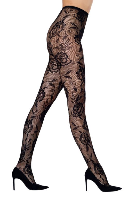 LECHERY Floral Net Tights Black at Nordstrom,
