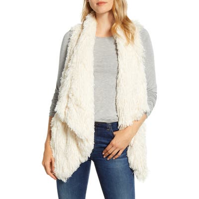 Wit & Wisdom Cascade Faux Fur Vest, Ivory (Nordstrom Exclusive)