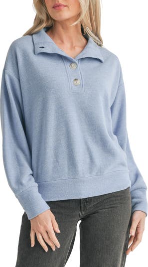 Womens cozy hotsell henley sweatshirt