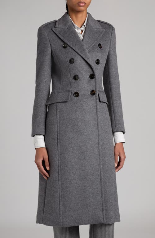 Tom Ford Double Breasted Felt Martingale Coat In Ig344 Mid Grey Melange