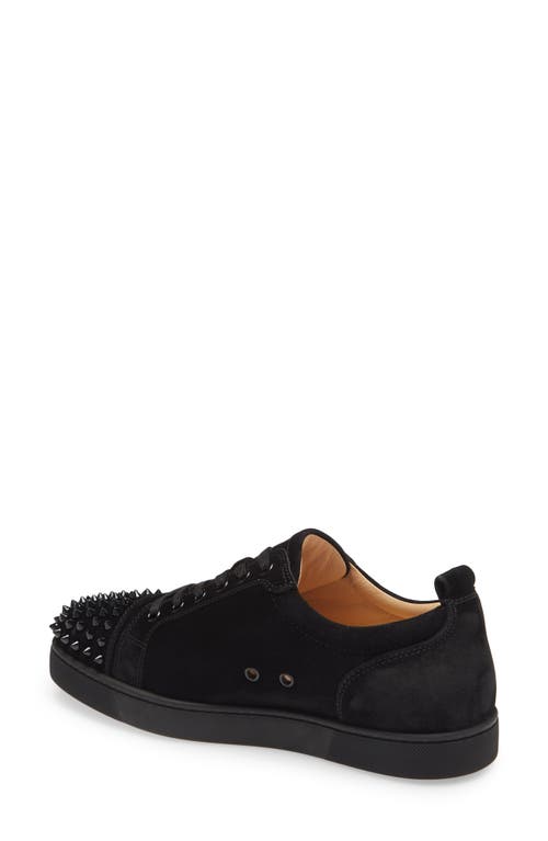 Shop Christian Louboutin Louis Junior Spikes Sneaker In Black/black/black