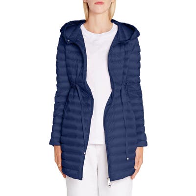 Moncler Barbel Tie Waist Hooded Lightweight Down Coat