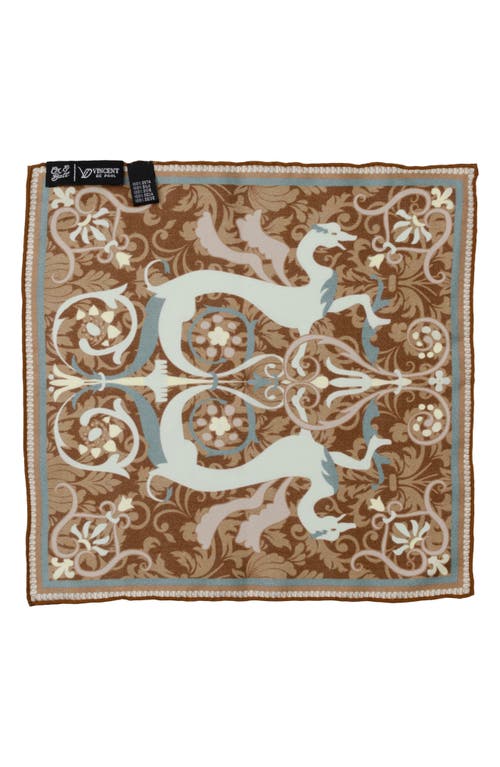 Cufflinks, Inc . Vincent De Paul Biltmore Renaissance Revival Pocket Square In Brown
