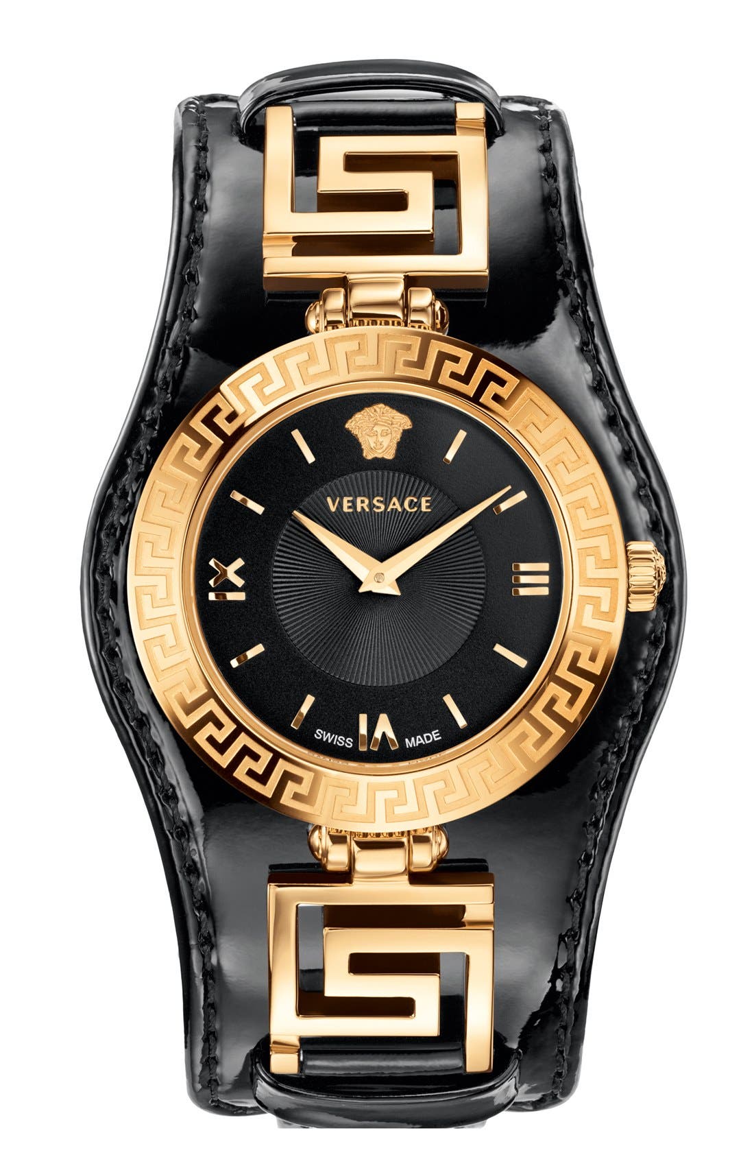Versace 'VSignature' Convertible Leather Strap Watch, 35mm Nordstrom
