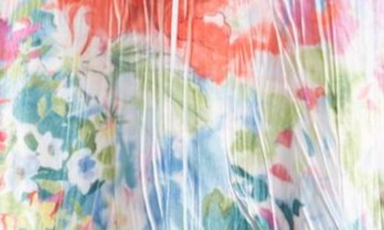 Shop Komarov Floral Flutter Sleeve Chiffon & Charmeuse Maxi Dress In Monet Floral