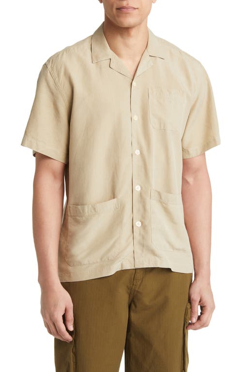 FORET Bocchia Tencel® Button-Up Camp Shirt in Khaki
