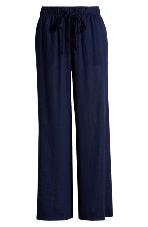 Shop Nordstrom Vacation Linen Blend Pajama Pants In Navy Peacoat