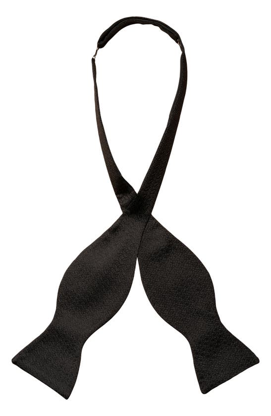 Shop Eton Black Textured Silk Bow Tie