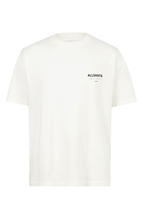 Allsaints Underground Organic Cotton Logo Graphic Tee In Ashen White