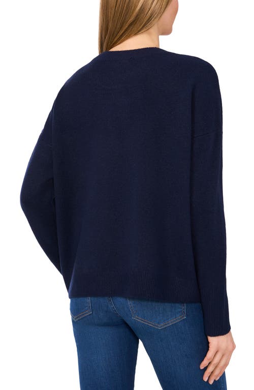 Cece Ribbon Bow Sweater In Classic Navy