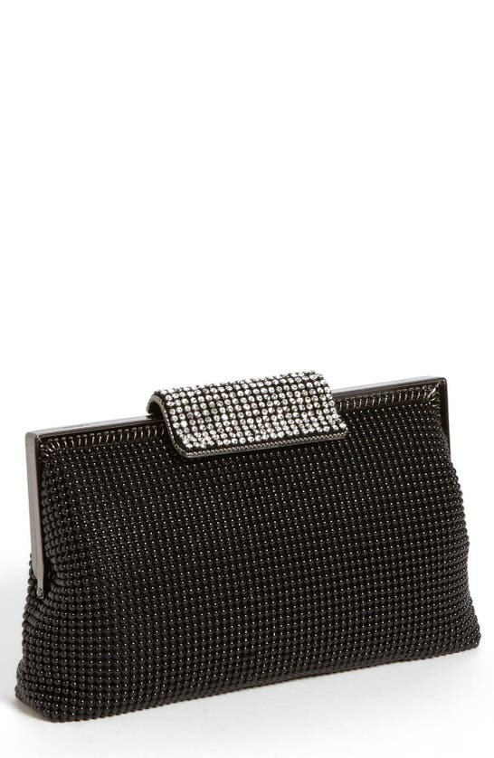 Whiting & Davis Crystal Clasp Clutch Bag In Black