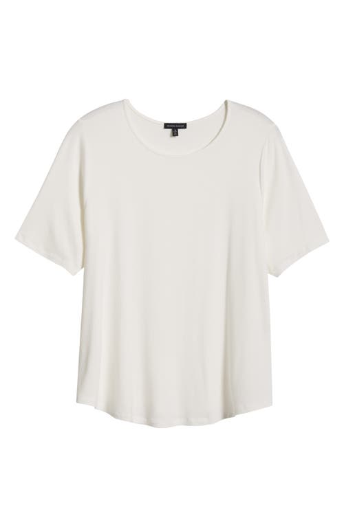 Universal Standard Lily Liquid Jersey Crewneck Top In White