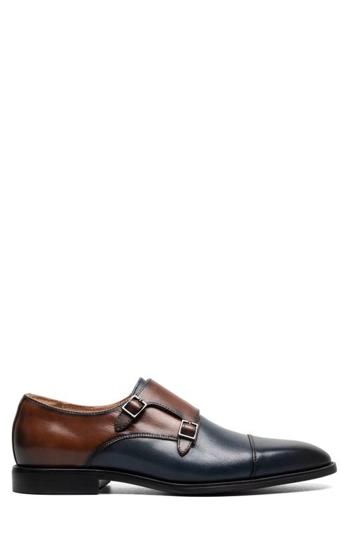 Shop Stacy Adams Raythorne Double Monk Strap Shoe In Navy/brown