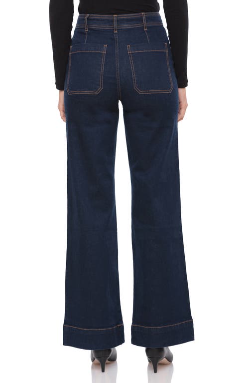 Shop Bagatelle High Waist Wide Leg Jeans In Royal Rinse