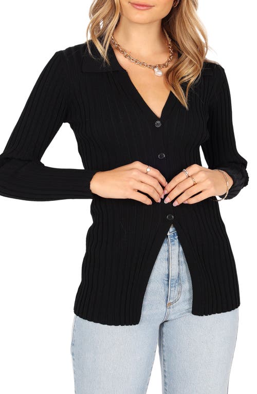 Petal And Pup Petal & Pup Samara Rib Cardigan In Black