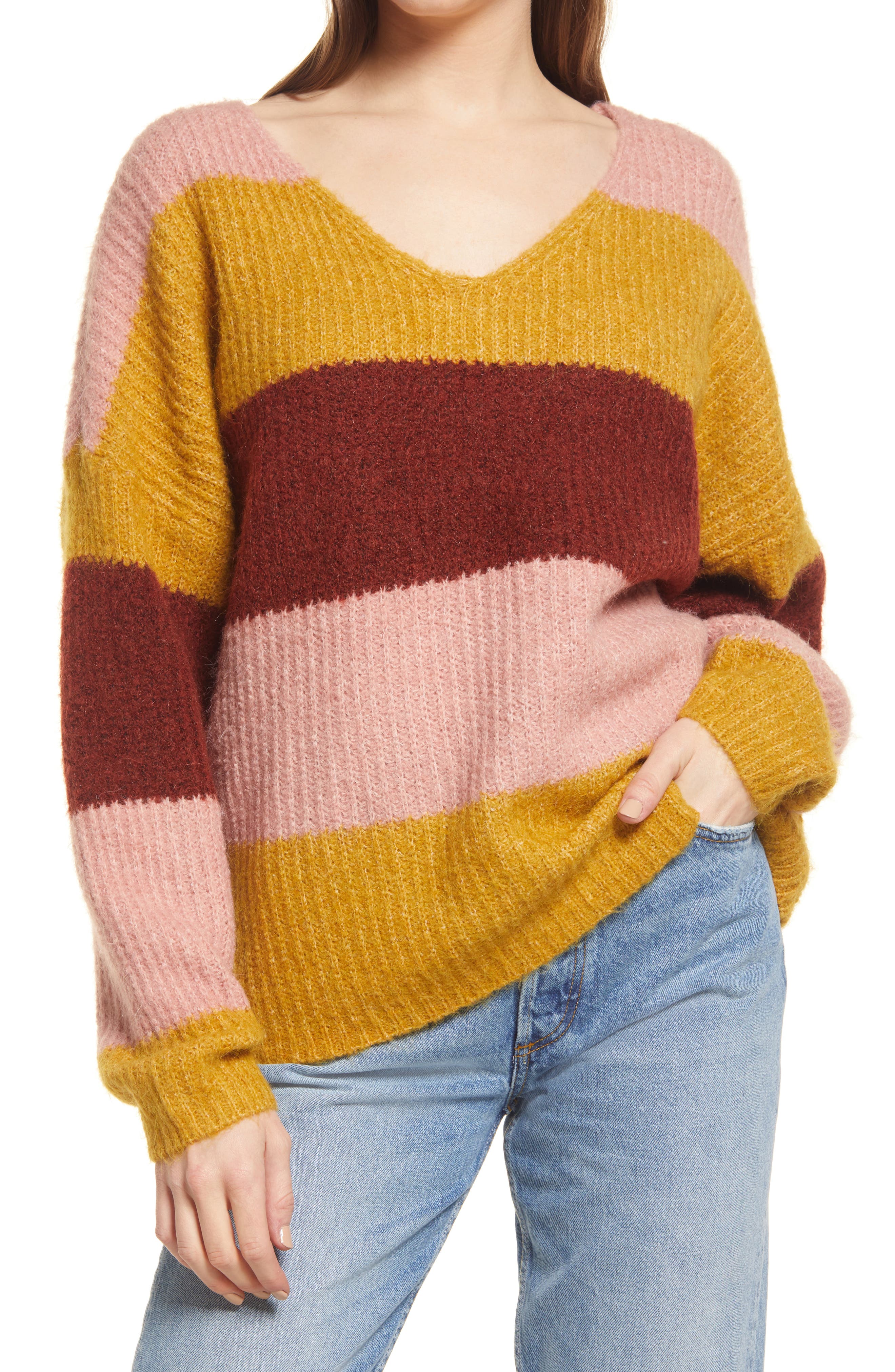 pink sweater yellow