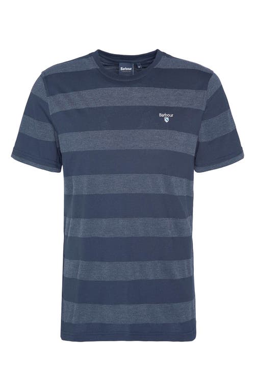 Shop Barbour Stenton Stripe Piqué Knit T-shirt In Navy