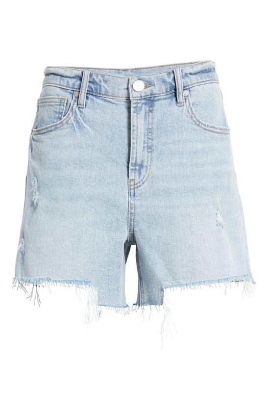 1822 Denim Dad Distressed High Waist Denim Cutoff Shorts In Joyce