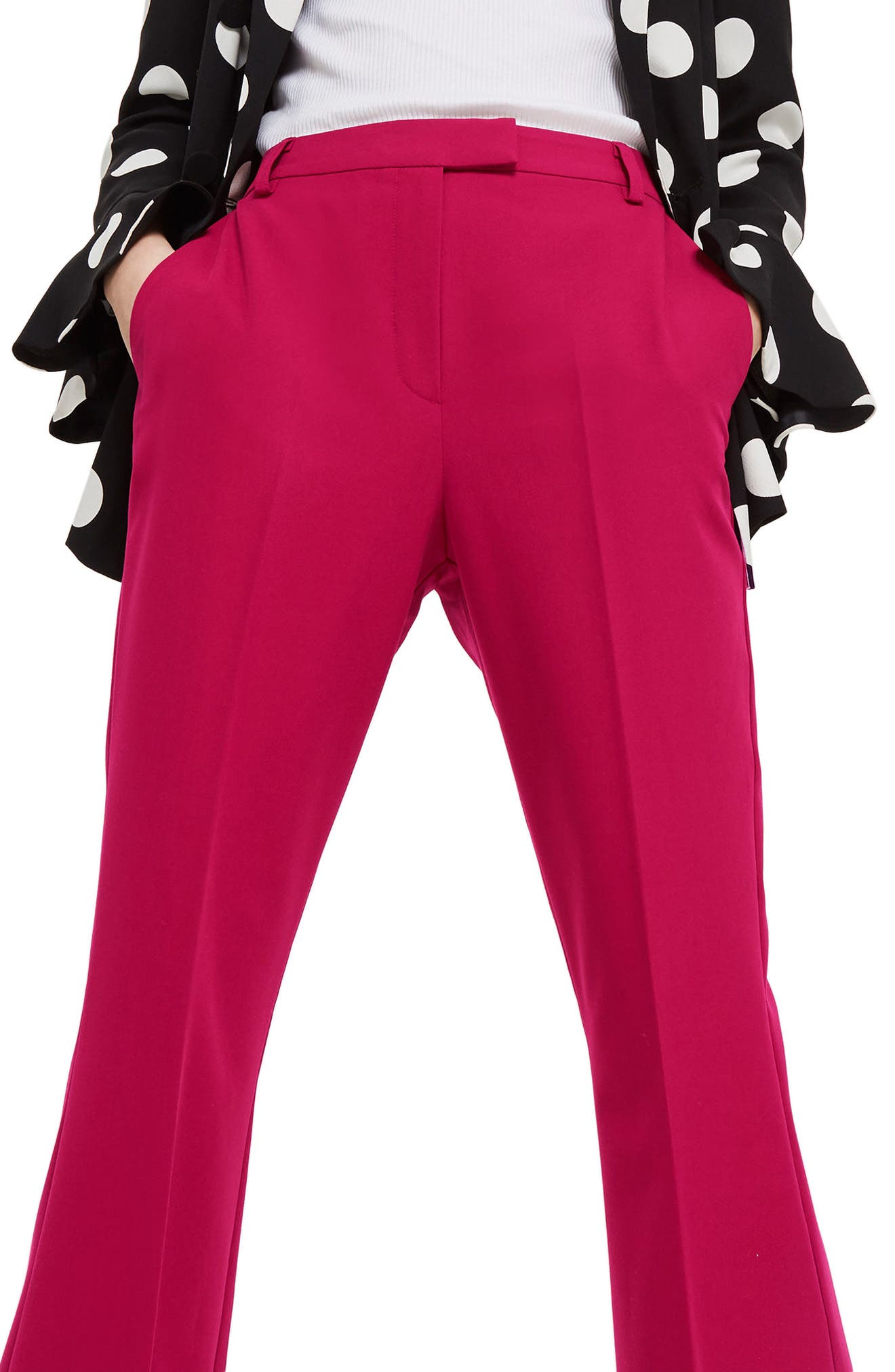 topshop slim kick flare trousers