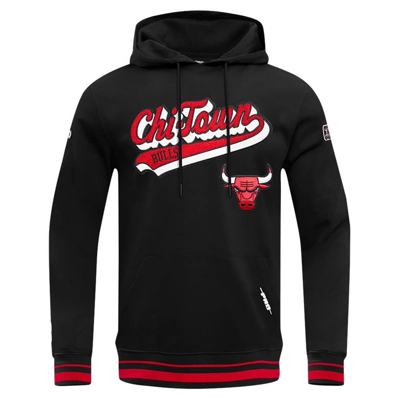 Shop Pro Standard Black Chicago Bulls Script Tail Pullover Hoodie