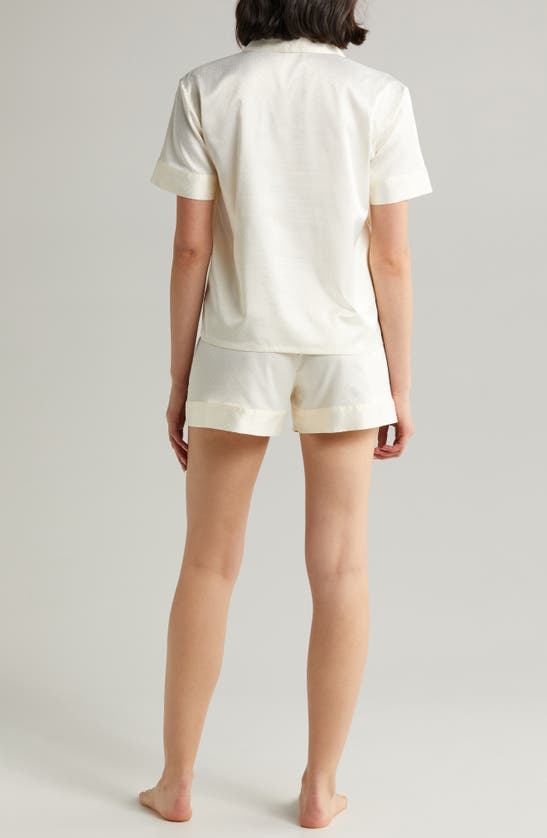 Shop Nordstrom Dobby Satin Short Pajamas In Ivory Egret