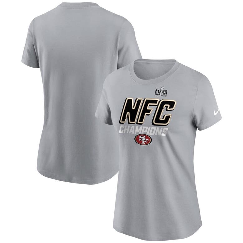 Shop Nike Gray San Francisco 49ers 2023 Nfc Champions Iconic T-shirt