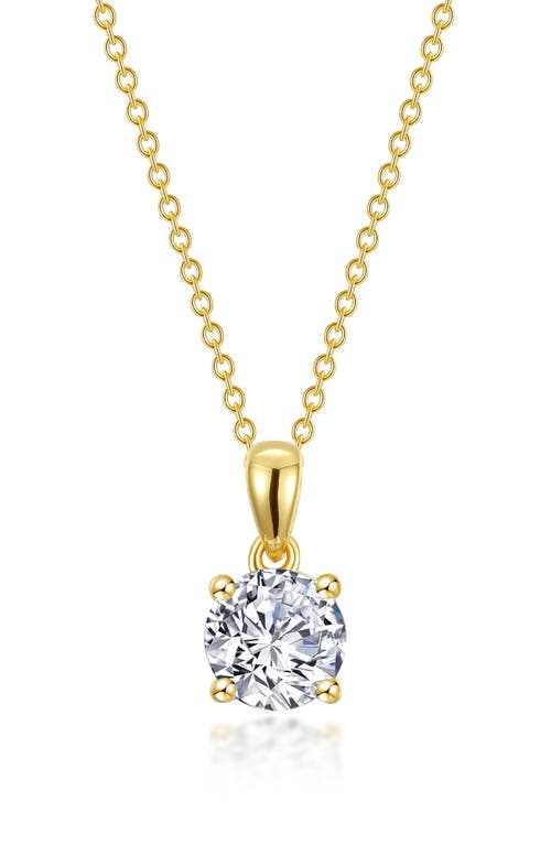 Simulated Diamond Solitaire Pendant Necklace in White