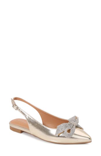 BERNESS BERNESS NYOMI RHINESTONE BOW SLINGBACK FLAT