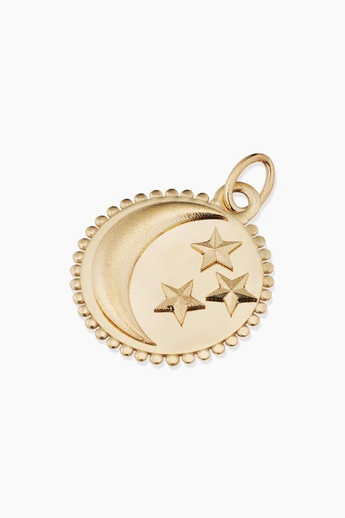 Oradina 14k Yellow Gold Goodnight Moon Medallion Pendant Charm In Yellow Gold