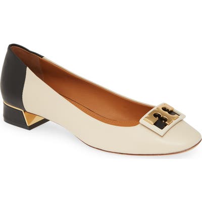 Tory Burch Gigi Logo Flat- Ivory