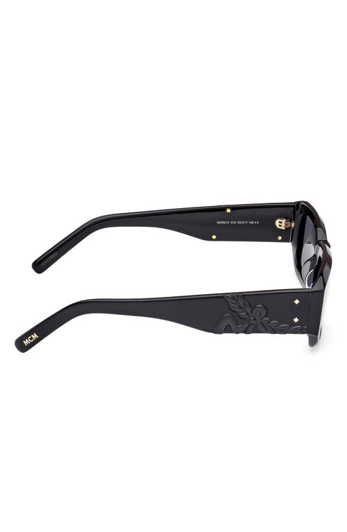 Shop Mcm 53mm Rectangular Sunglasses<br /> In Shiny Black/smoke