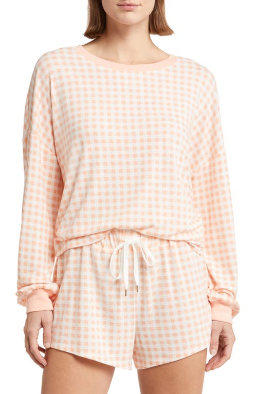 Honeydew Intimates Star Seeker Brushed Jersey Short Pajamas Apricot Gingham at Nordstrom,