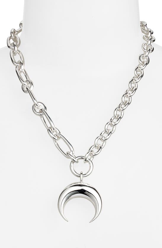 Shop Marine Serre Moon Charms Pendant Necklace In Silver