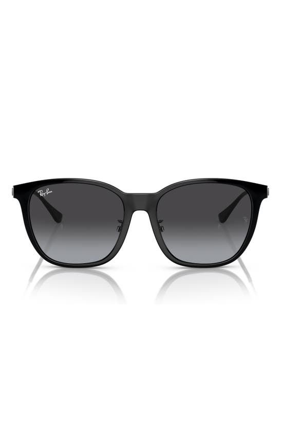 Ray Ban 55mm Gradient Square Sunglasses In Black