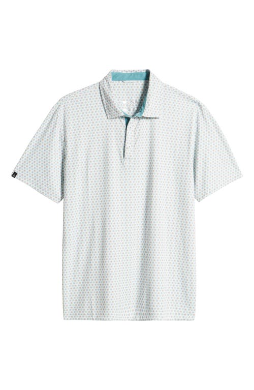 Shop Swannies Caleb Medallion Print Golf Polo In Surf Spray