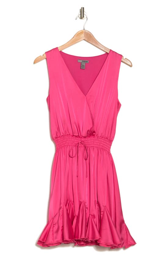 Shop Love By Design Camilla Sleeveless Wrap Mini Dress In Fandango Pink