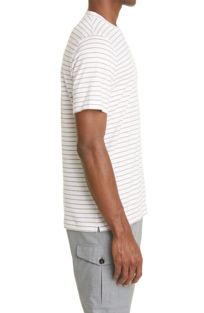 Brunello Cucinelli Men's Stripe Cotton & Linen T-Shirt, Alternate, color, 
