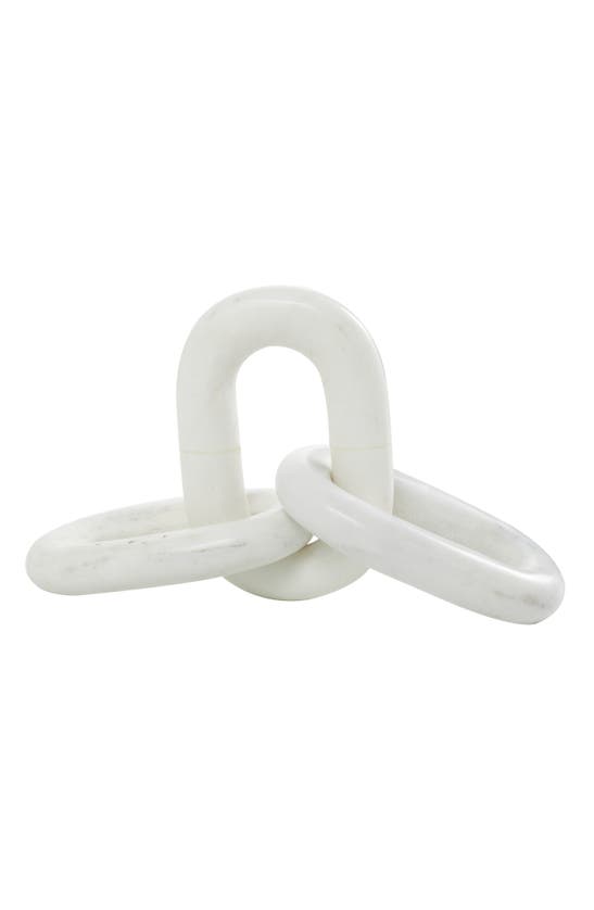 Vivian Lune Home Marble Chain Sculpture In White