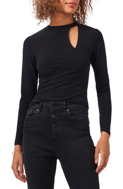 black long sleeve blouses | Nordstrom
