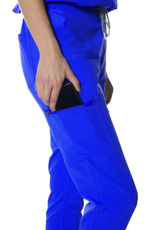 Shop Members Only Reus Open Bottom Scrub Pants In Royal Blue