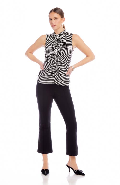 Shop Fifteen Twenty Sigourney Pintuck Crop Stretch Twill Pants In Black