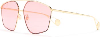 Gucci 60mm sales aviator sunglasses