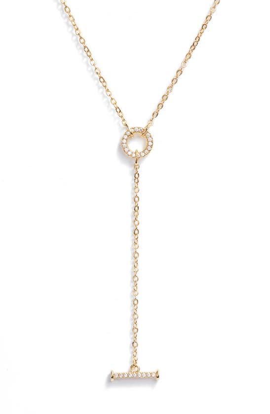Nordstrom Ring & Toggle Y-necklace In Clear- Gold