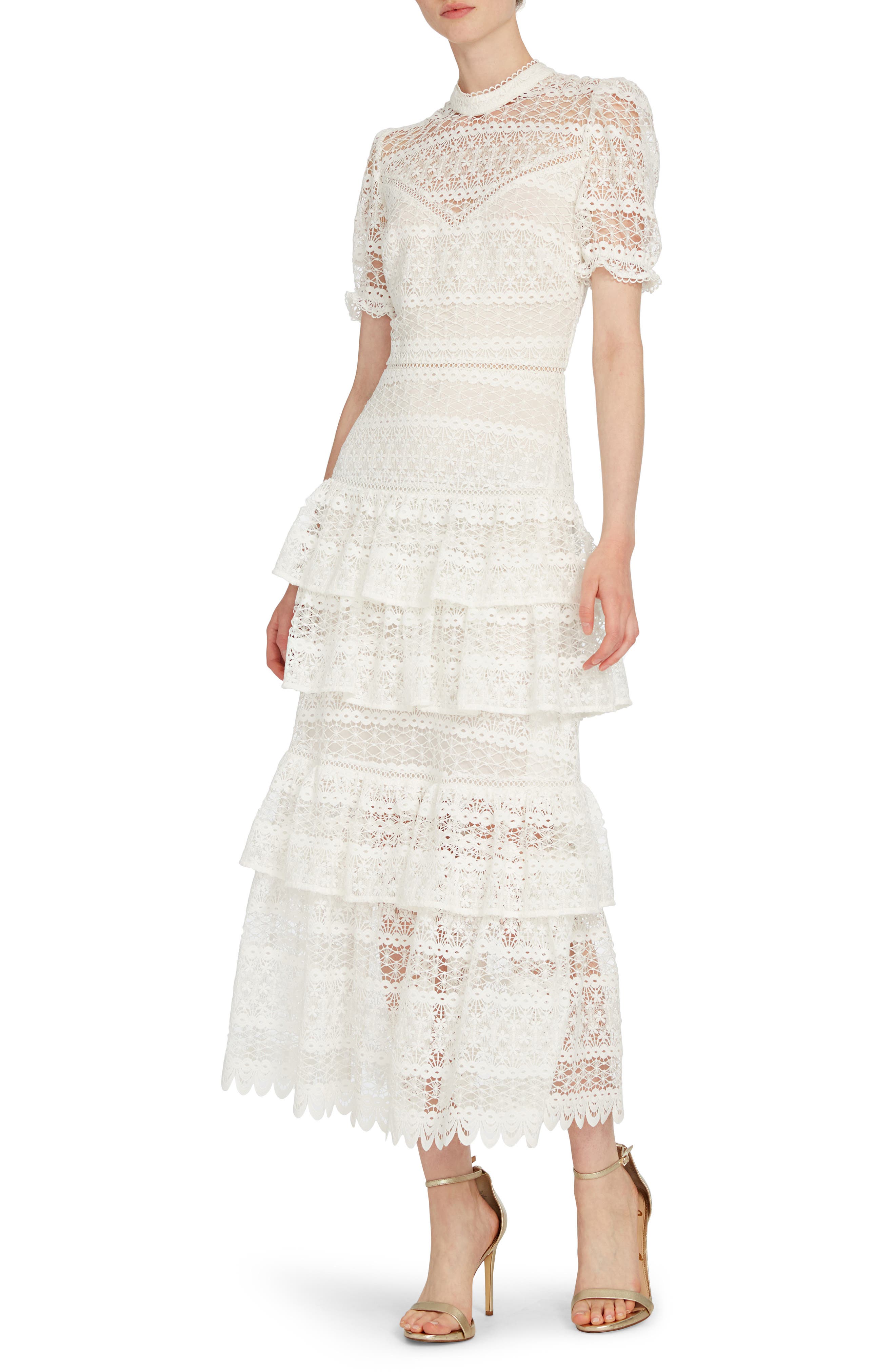 ml monique lhuillier claire lace dress