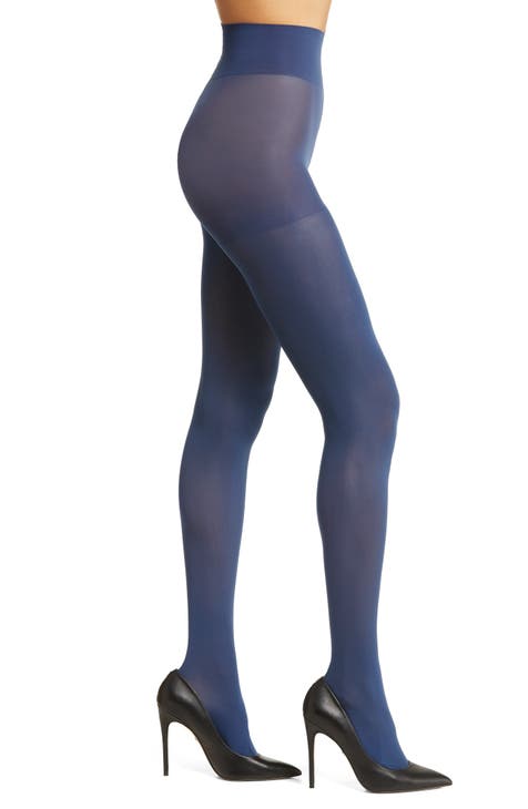 Buy Blue Knitted Solid Tights Online - W for Woman