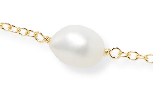 Shop Ki-ele Pearl Station Necklace In Freshwater Pearl/gold