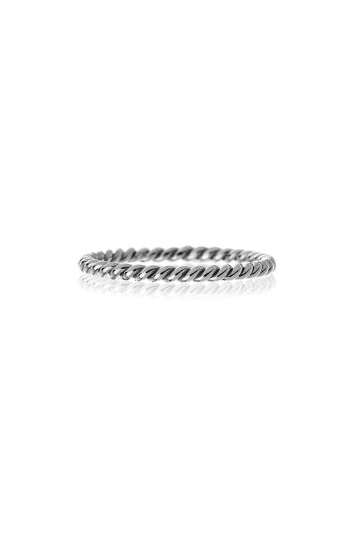 Rope Band Ring in White Gold