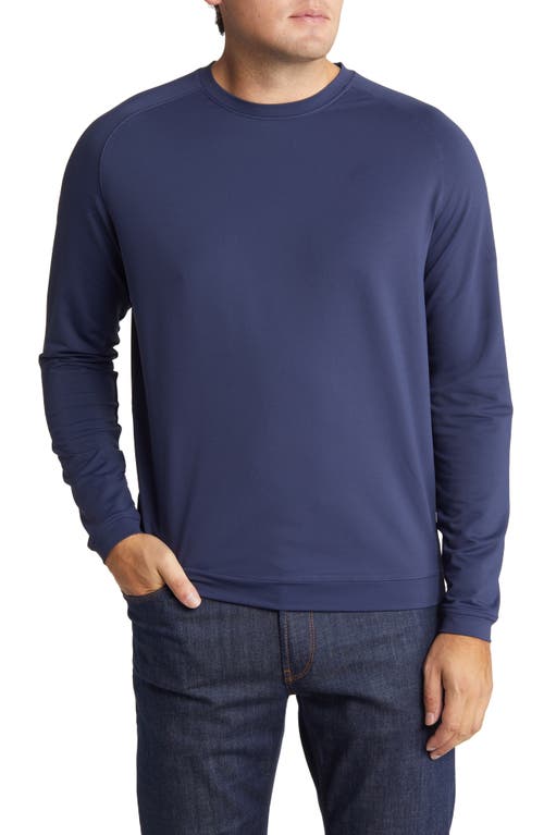 Peter Millar Cradle Crewneck Long Sleeve Performance Shirt in Navy at Nordstrom, Size Small