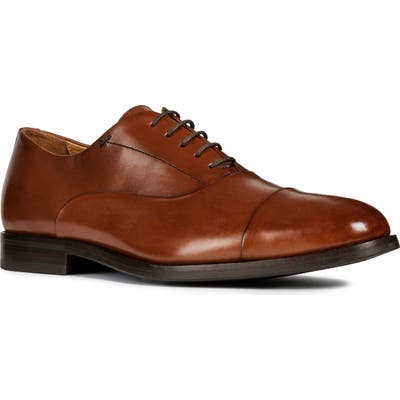 Geox Hampstead Cap Toe Oxford, Brown